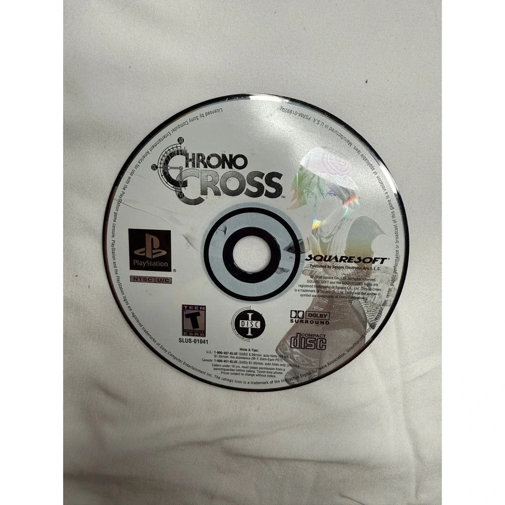 Chrono Cross Sony PlayStation 1 PS1 2000 SquareSoft Disc 1 Only SLUS-01041